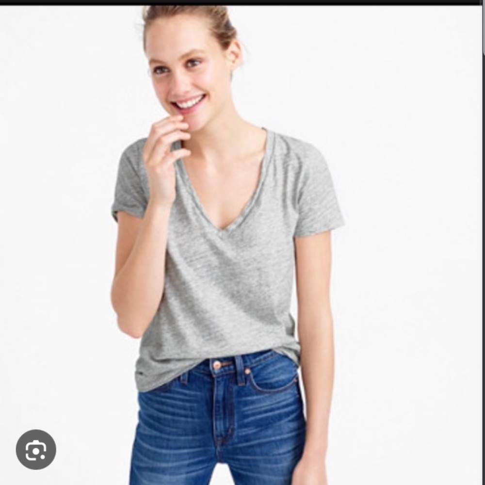 J Crew Vintage Cotton Short Sleeve V neck tee